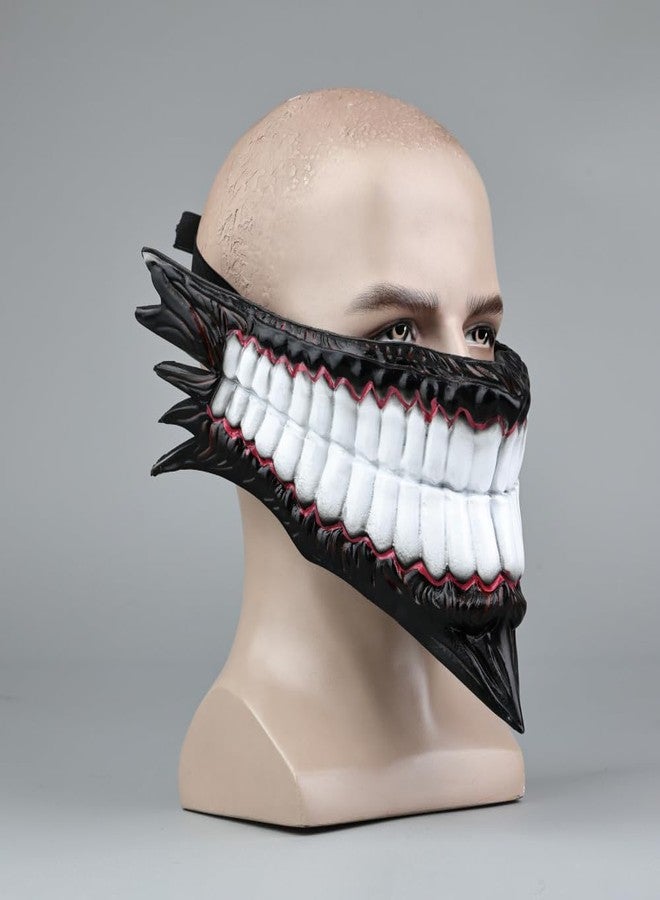 JCvCX Okarun Cosplay Mask Ken Takakura in Turbo Granny Form Half Face Maqurade Soft PVC Jagged Teeth Masque Costume Accessories for Comic Convention Animation Fans Con - Image 2